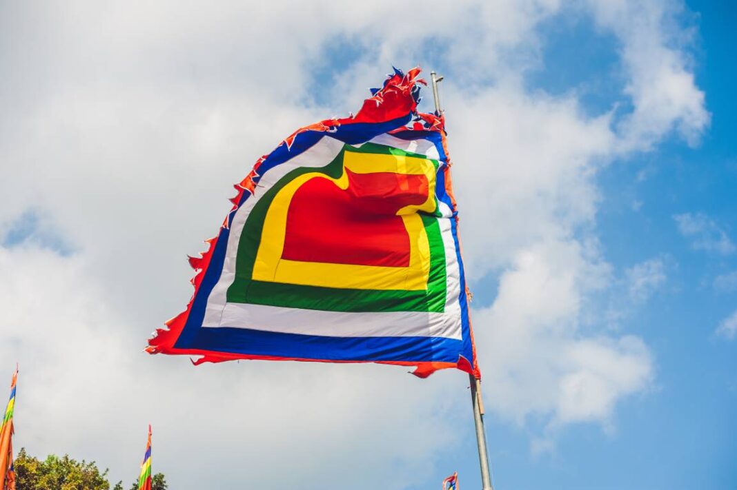 Traditional,Festival,Flags,Of,Vietnam,Five,Elements,Flag.,Nha,Trang